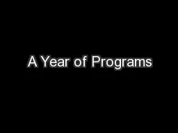A Year of Programs
