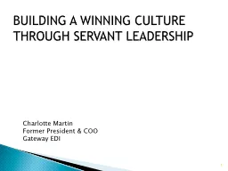building a winning culture Through Servant Leadership