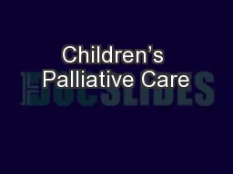 Children’s Palliative Care