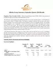 Alibaba Group Announces September Quarter  Results Han