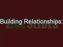 Building Relationships: