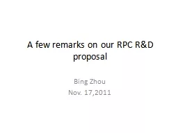 A few remarks on our RPC R&D proposal