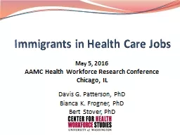 Immigrants in Health Care Jobs