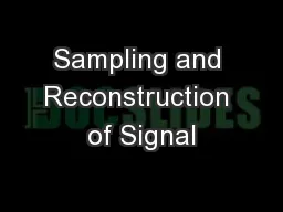 Sampling and Reconstruction of Signal