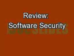 Review: Software Security