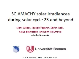 SCIAMACHY solar irradiances during solar cycle 23 and beyon