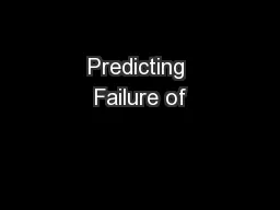 Predicting Failure of