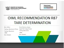 OIML RECOMMENDATION R87