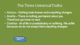 The Three Universal Truths