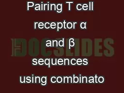 Pairing T cell receptor α and β sequences using combinato