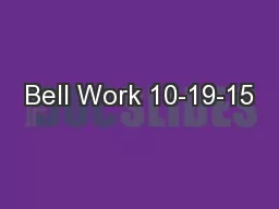Bell Work 10-19-15