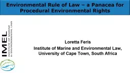 Environmental Rule of Law – a Panacea for Procedural Envi