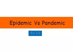 Epidemic Vs Pandemic