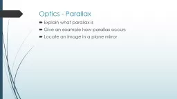 Optics - Parallax