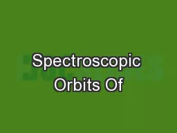 Spectroscopic Orbits Of