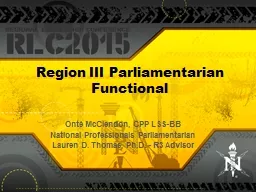 Region III Parliamentarian Functional