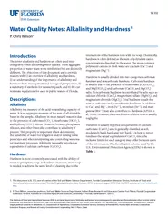 SL  Water Quality Notes Alkalinity and Hardness P