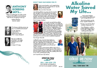 Alkaline Water Saved My Life CALL    DONT TAKE OUR WOR