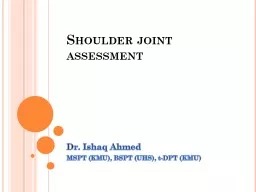Shoulder joint assessment