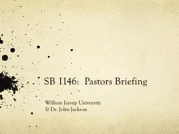 SB 1146:  Pastors Briefing