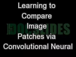Learning to Compare Image Patches via Convolutional Neural