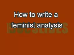 How to write a feminist analysis