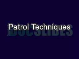 Patrol Techniques