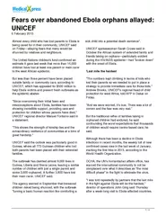 Fears over abandoned Ebola orphans allayed UNICEF  Feb