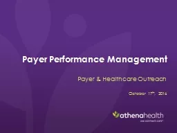 Payer Performance Management