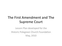 The First Amendment and The Supreme Court