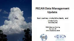 PECAN Data Management Update