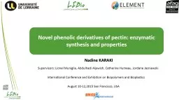 Novel phenolic derivatives of pectin: enzymatic synthesis a