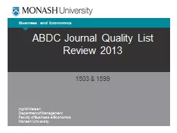 ABDC Journal Quality List Review 2013