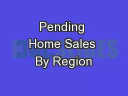 Pending Home Sales By Region