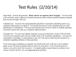 Test Rules  (2/10/14)