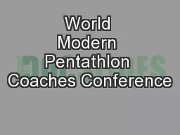 World Modern Pentathlon Coaches Conference