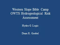 Western Slope Bible Camp             OWTS Hydrogeological R