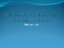 The Ectothermic Vertebrates: Chapter 17A and B