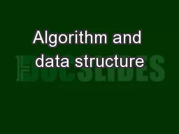 Algorithm and data structure