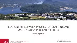 RELATIONSHIP BETWEEN PROXIES FOR LEARNING AND