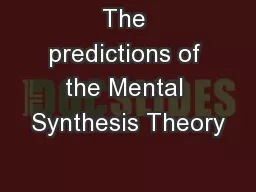 The predictions of the Mental Synthesis Theory