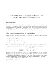 The HardyWeinberg Principle and estimating allele freq