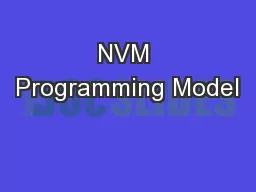NVM Programming Model