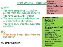 Peer Assess - Baptism