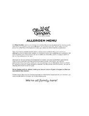 US ALLERGEN GUIDE Printed information is valid    The