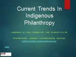 Current Trends In Indigenous Philanthropy