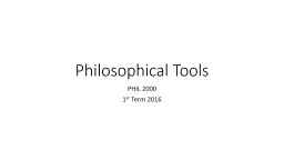Philosophical Tools