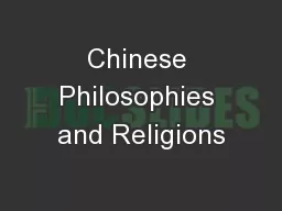 Chinese Philosophies and Religions