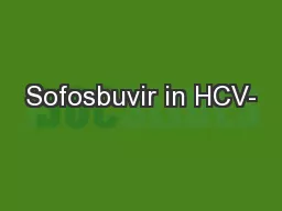 Sofosbuvir in HCV-