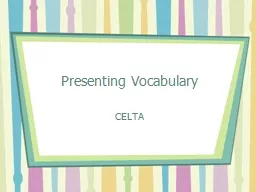 Presenting Vocabulary